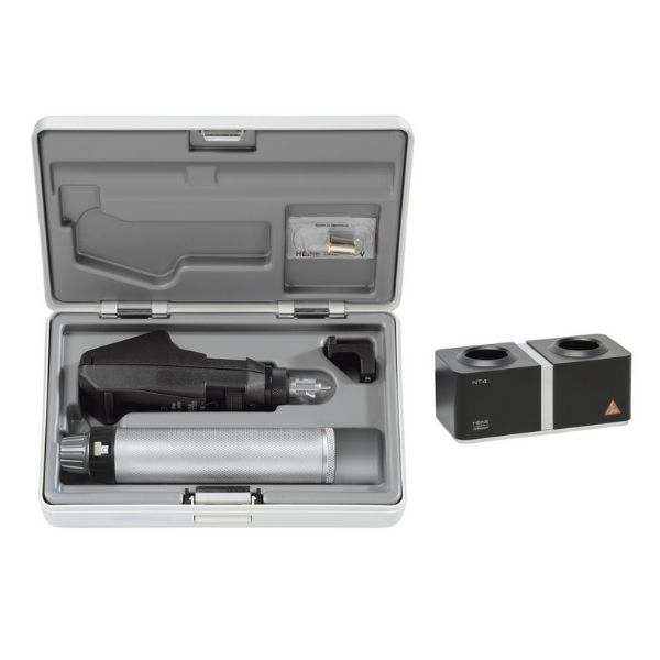 Heine BETA 200S Ophthalmoscoop + BETA 200 Streak Retinoscoop + BETA4 USB Oplaadbare Handgreep + USB-Kabel + Plug-In Voeding