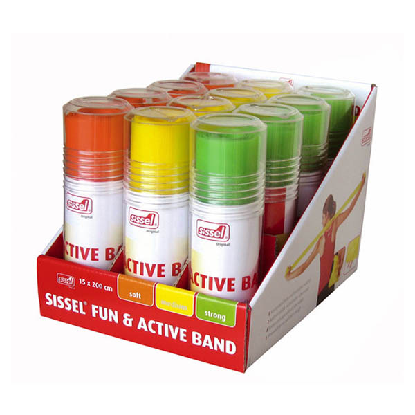 Sissel Fun & Active Fitness Band - Set Van 3x4 Rollen + Display