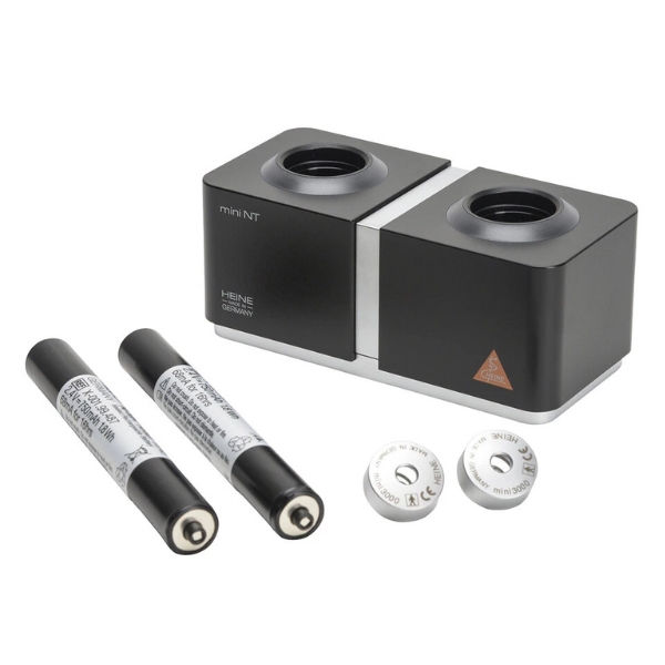Heine Mini NT Tafellader - Met 2 oplaadbare batterijen NiMH 2Z En 2 Bodeminzetten - Voor Mini 3000 Oplaadbare Handgreep
